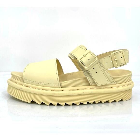 Dr. Martens Voss Mono Sandals Toile Cream Monochrome Pastel Yellow Soft Girl 9 - Picture 3 of 13